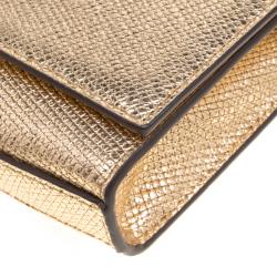 مملوكة مسبقًا حقيبة كلتش مايكل كورس موت ايست ويست جلد ذهبية فاتحة