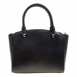 Pre Owned Michael Kors Black Leather Small Ellis Studded Top Handle Bag