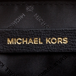 Pre Owned Michael Kors Black Leather Small Ellis Studded Top Handle Bag