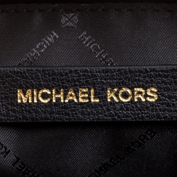 Pre Owned Michael Kors Black Leather Small Ellis Studded Top Handle Bag