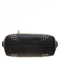 مملوكة مسبقًا حقيبة كتف مايكل كورس سلسلة مرصعة متوسطة جلد سوداء