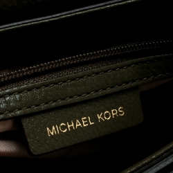 Pre Owned Michael Kors Olive Green Leather Moroccan Saddle Messenger Bag