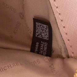 مملوكة مسبقًا حقيبة يد مايكل كورس مرصعة سلما جلد وردية فاتحة