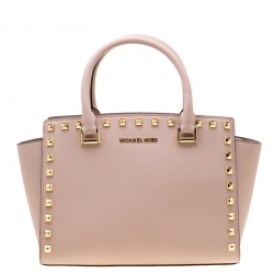 Michael Michael Kors Pink Leather Medium Studded Selma Crossbody Bag  MICHAEL Michael Kors | The Luxury Closet