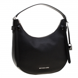 Pre Owned Michael Kors Black Leather Medium Cassie Hobo