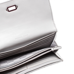 Pre Owned Micheal Kors Grey Quilted Leather Astrid Wallet