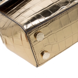 Pre Owned Michael Kors Metallic Gold Leather Karla Satchel