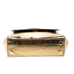 Pre Owned Michael Kors Metallic Gold Leather Karla Satchel