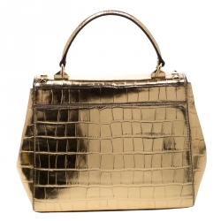 Pre Owned Michael Kors Metallic Gold Leather Karla Satchel