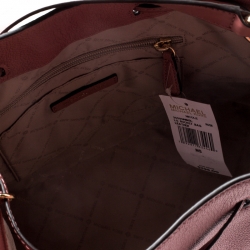 Pre Owned Michael Kors Pink Leather Nicole Bucket Bag