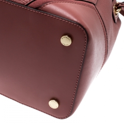 Pre Owned Michael Kors Pink Leather Nicole Bucket Bag