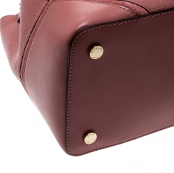 Pre Owned Michael Kors Pink Leather Nicole Bucket Bag