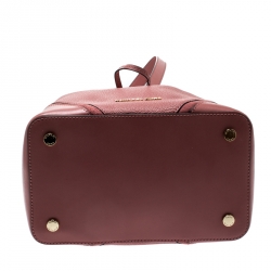 Pre Owned Michael Kors Pink Leather Nicole Bucket Bag