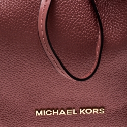 Pre Owned Michael Kors Pink Leather Nicole Bucket Bag
