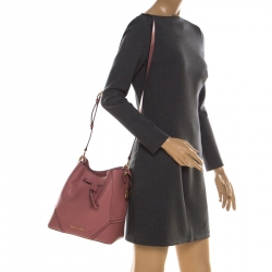 Pre Owned Michael Kors Pink Leather Nicole Bucket Bag