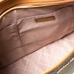 Pre Owned  حقيبة يد مايكل كورس سادي كانفاس مقوى بنية / بنية فاتحة كبيرة