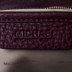 Pre Owned MICHAEL Michael Kors Plum Leather Fulton Shoulder Bag
