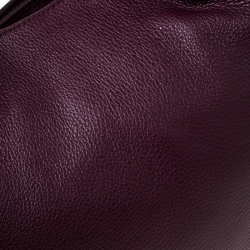 Pre Owned MICHAEL Michael Kors Plum Leather Fulton Shoulder Bag