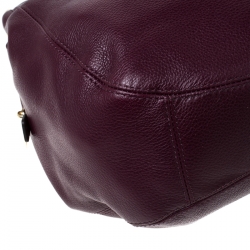 Pre Owned MICHAEL Michael Kors Plum Leather Fulton Shoulder Bag