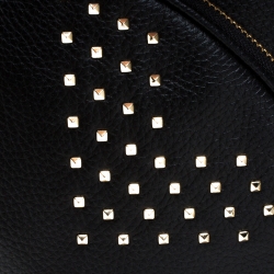 Pre Owned Michael Kors Black Leather Studded Abbey Backpack