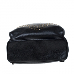 Pre Owned Michael Kors Black Leather Studded Abbey Backpack