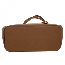 Pre Owned Michael Kors Brown Leather Medium Jet Set Travel Tote