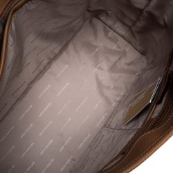 Pre Owned Michael Kors Brown Leather Medium Jet Set Travel Tote