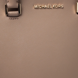 Pre Owned Michael Kors Beige Saffiano Leather Large Selma Tote