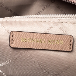 Pre Owned Michael Kors Beige Saffiano Leather Large Selma Tote