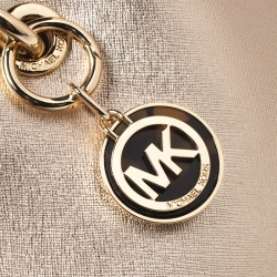 Pre Owned MICHAEL Michael Kors Metallic Gold Leather Medium Cynthia Tote