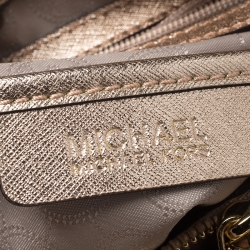 Pre Owned MICHAEL Michael Kors Metallic Gold Leather Medium Cynthia Tote