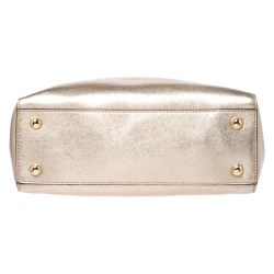 Pre Owned MICHAEL Michael Kors Metallic Gold Leather Medium Cynthia Tote