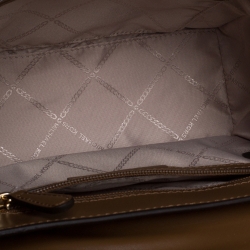 Pre Owned Michael Kors Beige Python Embossed Bleecker Top Handle Bag