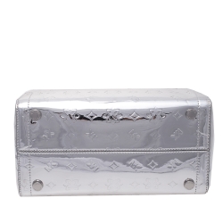 Michael Kors Metallic Silver Mirror Leather Kara Boston Bag