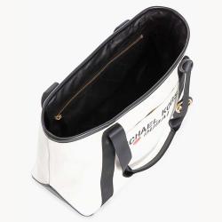 Pre Owned حقيبة يد توتس مايكل كورس كانفاس أبيض بالشعار