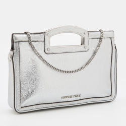 مملوكة مسبقًا Michael Kors Silver Leather Berkley Chain Clutch
