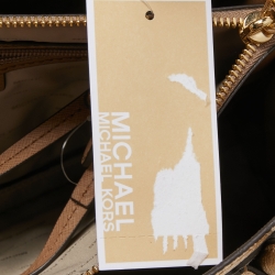 Pre Owned Michael Kors Metallic Gold Leather Large Mercer Tote