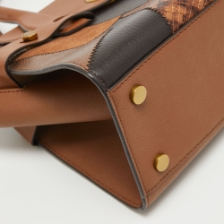 Pre Owned حقيبة ساتشل مايكل كورس كارمن باتشوورك جلد بني