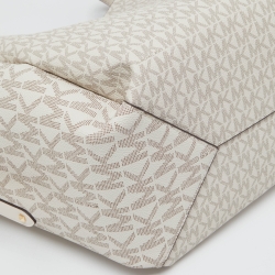 مملوكة مسبقًا Michael Kors Cream Signature Coated Canvas and Leather Freya Tote