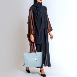 Pre Owned حقيبة يد مايكل كورس جيب بكبسون جت ست جلد رمادية