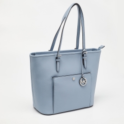 Pre Owned حقيبة يد مايكل كورس جيب بكبسون جت ست جلد رمادية