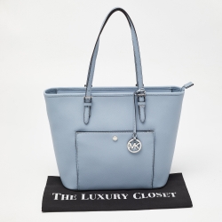 Pre Owned حقيبة يد مايكل كورس جيب بكبسون جت ست جلد رمادية