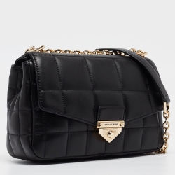 Pre Owned Michael Kors Black Quilted Leather Large Soho Chain Shoulder Bag