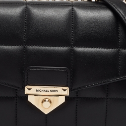 Pre Owned Michael Kors Black Quilted Leather Large Soho Chain Shoulder Bag