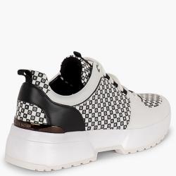 Pre Owned Michael Kors White Leather Cosmo Trainer Sneakers Size EU 38.5