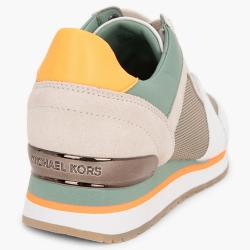 Michael Kors Beige Leather and Mesh Billie Trainer Sneakers Size EU 36
