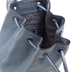 Pre Owned Michael Kors Powder Blue Leather Dalia Drawstring Backpack