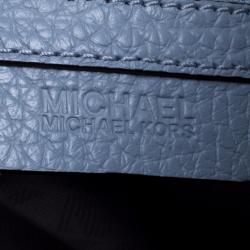 Pre Owned Michael Kors Powder Blue Leather Dalia Drawstring Backpack