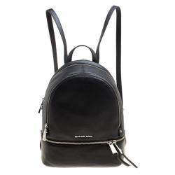مملوكة مسبقًا Michael Kors Black Leather Medium Reazip Backpack
