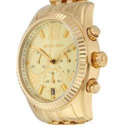 Pre Owned Michael Kors Yellow Gold Plated Steel Lexington MK5556 Women's Wristwatch 38MM